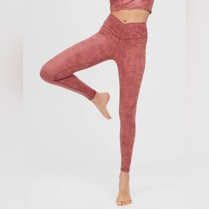 Aerie Crossover The Hugger High Rise Crackle Leggings Pink sz M